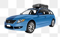 3D blue car png, vehicle illustration, transparent background