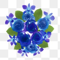 Blue rose png collage element, transparent background