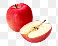 Red apple png collage element, transparent background