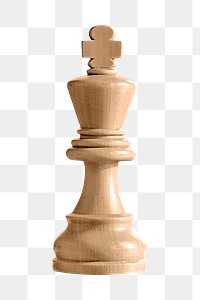 Png beige king chess piece element, transparent background