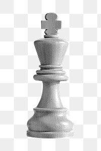 Png gray king chess piece element, transparent background