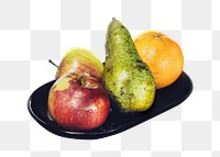 Png fruit plate element, transparent background