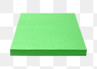 Png green paper note element, transparent background
