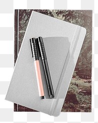 Notebook and pen png object, transparent background