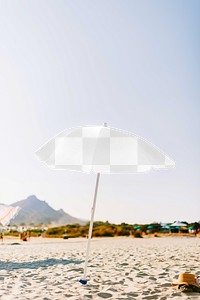 Beach umbrella png mockup, transparent design