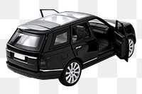 Black SUV png car toy, transparent background