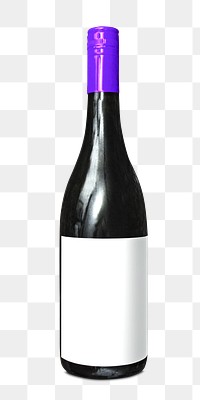 PNG wine bottle, collage element, transparent background