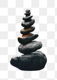 Zen stones png, transparent background