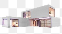 Modern house png collage element, transparent background