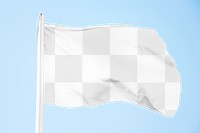 Waving flag png mockup, transparent design