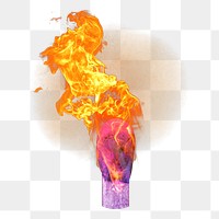 PNG Burning matchstick, collage element, transparent background