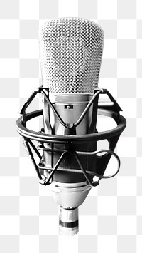 PNG recording microphone, collage element, transparent background