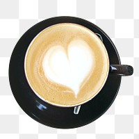 PNG Coffee latte, collage element, transparent background