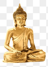 PNG Seated Buddha, collage element, transparent background