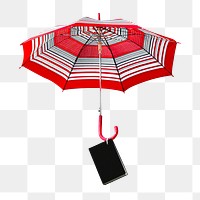 Red umbrella png collage element, transparent background