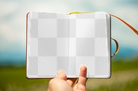 Open notebook png mockup, transparent design