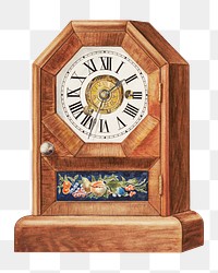 Antique clock png illustration, transparent background. Remixed by rawpixel.