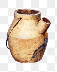 Clay jar png collage element, transparent background