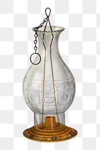 PNG vintage empty candle lantern, transparent background