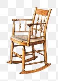 Rocking chair png collage element, transparent background