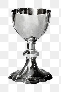 PNG antique chalice silver collage element, transparent background. Remixed by rawpixel.