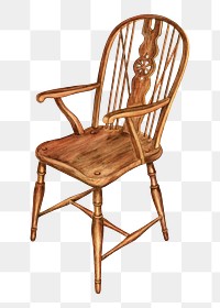 Png brown Windsor chair, transparent background