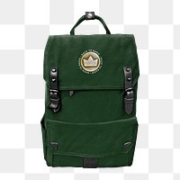 PNG green traveler's backpack, transparent background