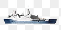 Battleship png collage element, transparent background