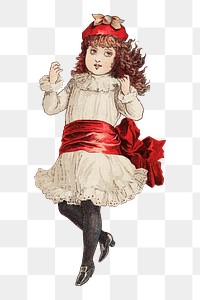 Vintage little girl png illustration, transparent background. Remixed by rawpixel. 