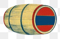 PNG vintage barrel, chromolithograph art, transparent background. Remixed by rawpixel. 