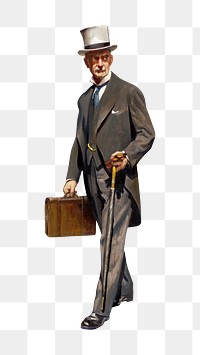 Vintage man png illustration, transparent background. Remixed by rawpixel. 