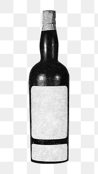 Liquor bottle png vintage illustration, transparent background. Remixed by rawpixel. 