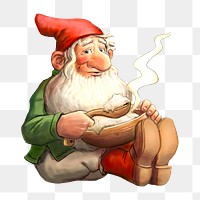 Gnome png vintage illustration, transparent background. Remixed by rawpixel. 