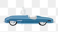 Classic blue car png vintage illustration, transparent background. Remixed by rawpixel. 