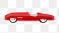 Classic red car png vintage illustration, transparent background. Remixed by rawpixel. 