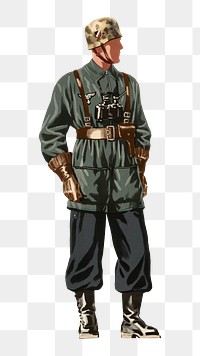 Vintage soldier png illustration, transparent background. Remixed by rawpixel. 