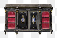 PNG Black cabinet, vintage furniture illustration, transparent background. Remixed by rawpixel.