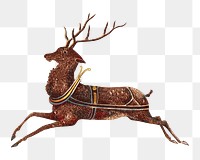 PNG Christmas reindeer, vintage animal illustration, transparent background. Remixed by rawpixel.