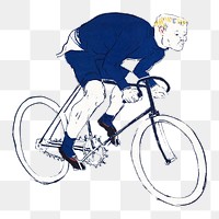 PNG Cycling man, vintage illustration by Henri de Toulouse-Lautrec, transparent background. Remixed by rawpixel.