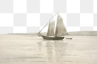 Vintage sailboat  png border, illustration by Will S. Robinson, transparent background. Remixed by rawpixel.