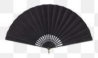 PNG Black hand fan, vintage Japanese object, transparent background. Remixed by rawpixel.