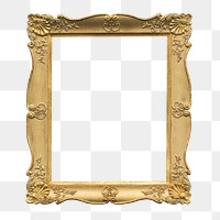 PNG Gold luxury frame, by Friedrich von Amerling, transparent background. Remixed by rawpixel.