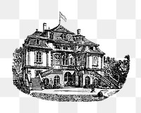 PNG Old manor, vintage architecture illustration, transparent background. Remixed by rawpixel.