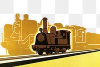 Japan's railway train  png border, vintage illustration, transparent background. Remixed by rawpixel.