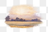 PNG Landscape at Sunset, vintage nature illustration by Thomas Collier, transparent background. Remixed by rawpixel.