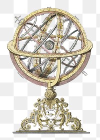 PNG vintage oblique armillary sphere, transparent background. Remixed by rawpixel.