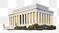 Vintage Lincoln Memorial png Washington, D. C., transparent background. Remixed by rawpixel.