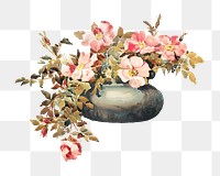 Wild roses png vintage flower, transparent background Remixed by rawpixel.