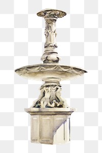 Vintage marble fountain png illustration, transparent background. Remixed by rawpixel.