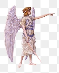 Vintage angel png, transparent background. Remixed by rawpixel.